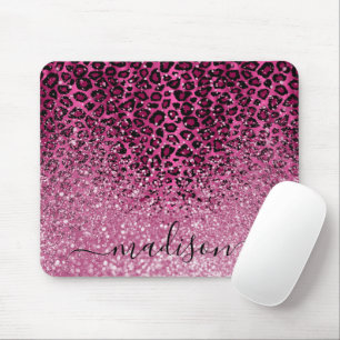 Alfombrilla De Ratón Patrón de Purpurina y leopardo rosa caliente - Per