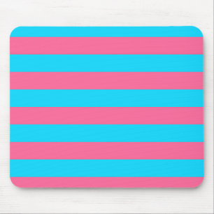 Alfombrilla De Ratón Patrón de rayas azules rosadas 