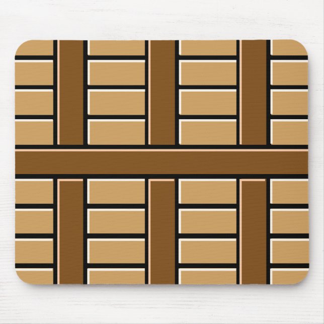 Alfombrilla De Ratón Patrón de rayas marrones (Frente)