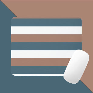 Alfombrilla De Ratón Patrón de rayas Mocha Marrón Blanco Verde azulado