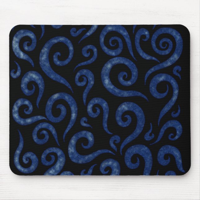 Alfombrilla De Ratón Patrón de remolinos azules (Frente)