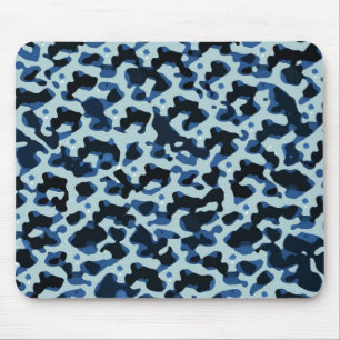 Alfombrilla De Ratón Patrón de resumen de camo negro azul