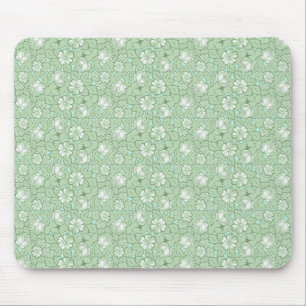 Alfombrilla De Ratón Patrón de rosa en verde claro