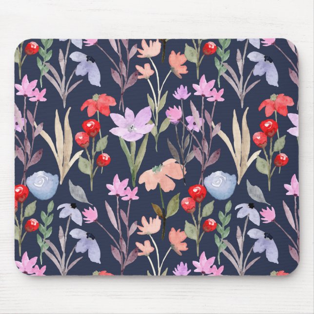 Alfombrilla De Ratón Patrón de superficie floral Moda Botánica (Frente)
