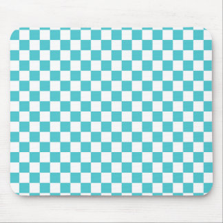 Alfombrilla De Ratón Patrón de tablero de ajedrez azul y blanco