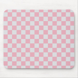 Alfombrilla De Ratón Patrón de tablero de cheques rosados + grises