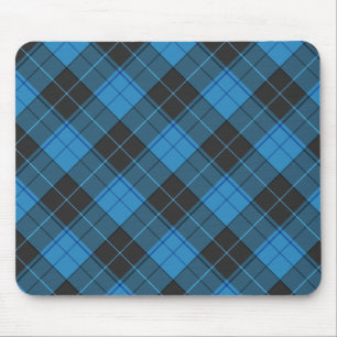 Alfombrilla De Ratón Patrón de Tartán Simple en Azul Oscuro