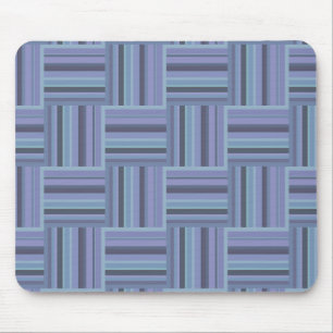 Alfombrilla De Ratón Patrón de tejido de rayas de color azul-gris