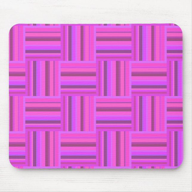 Alfombrilla De Ratón Patrón de tejido de rayas rosas (Frente)