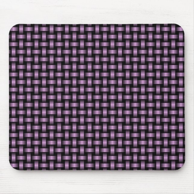 Alfombrilla De Ratón Patrón de Tejido Negro Morado (Frente)
