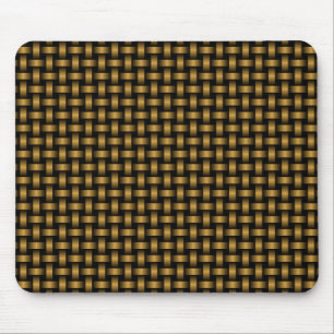 Alfombrilla De Ratón Patrón de tejido negro naranja