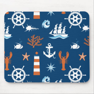 Alfombrilla De Ratón Patrón de tema del mar 1