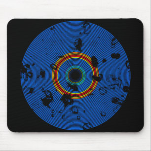 Alfombrilla De Ratón Patrón de textura de disco de vinilo multicolor az