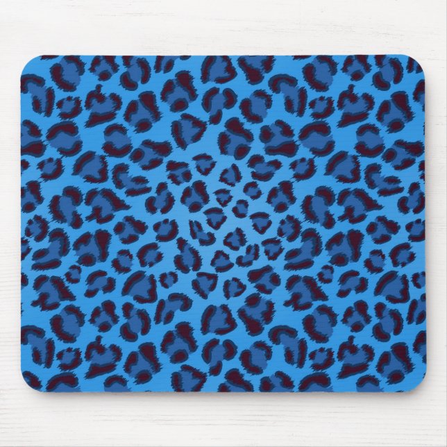 Alfombrilla De Ratón patrón de textura de leopardo azul (Frente)