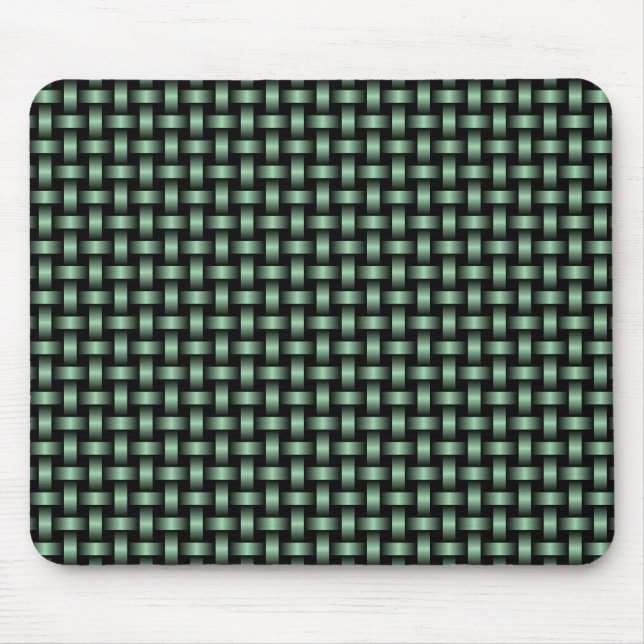 Alfombrilla De Ratón Patrón de trapo negro verde (Frente)