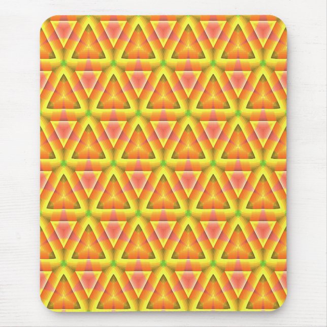 Alfombrilla De Ratón Patrón de triángulo amarillo dorado (Frente)
