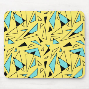 Alfombrilla De Ratón Patrón de triángulos - Amarillo y turquesa