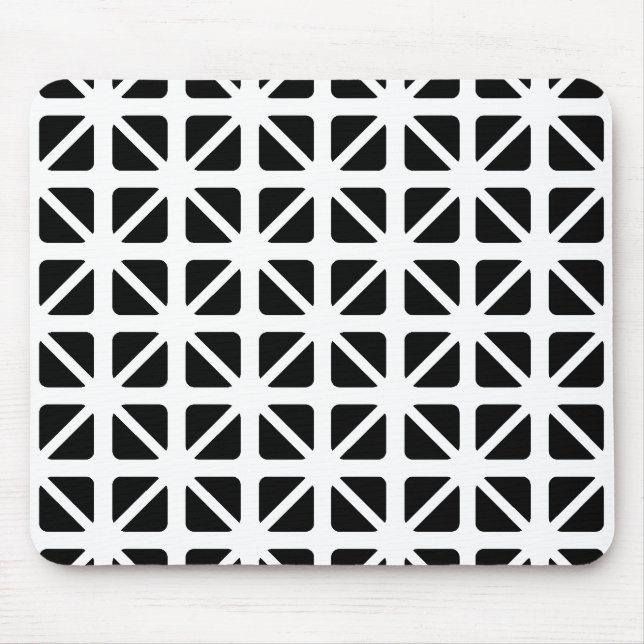 Alfombrilla De Ratón Patrón de triángulos negros (Frente)