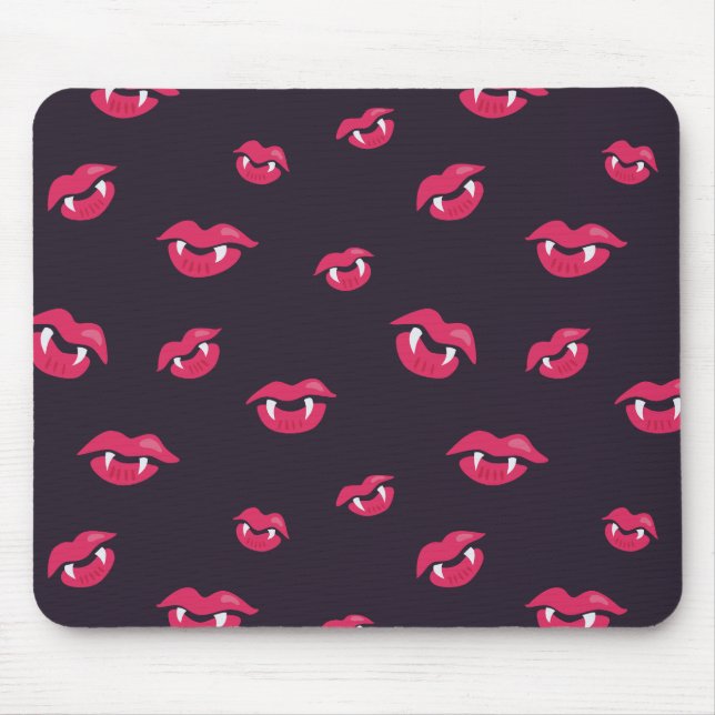 Alfombrilla De Ratón Patrón De Vampiros Y Fangs (Frente)