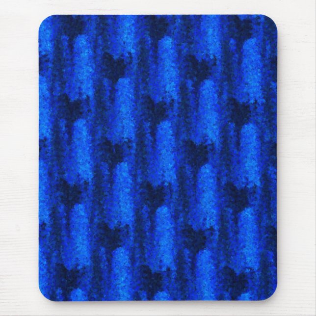 Alfombrilla De Ratón Patrón de vidrio roto azul (Frente)