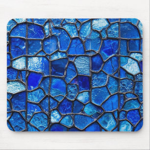 Alfombrilla De Ratón Patrón de vidrio veneciano azul