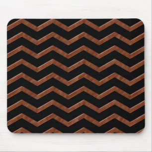 Alfombrilla De Ratón Patrón de Zig Zag de Bronce Metálico