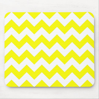 Alfombrilla De Ratón Patrón de zigzag blanco y amarillo