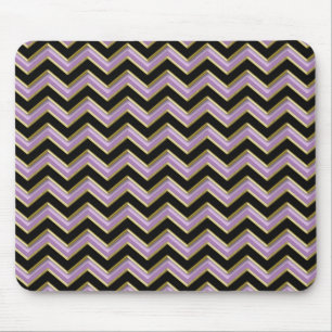 Alfombrilla De Ratón Patrón de zigzag negro de oro antimetista