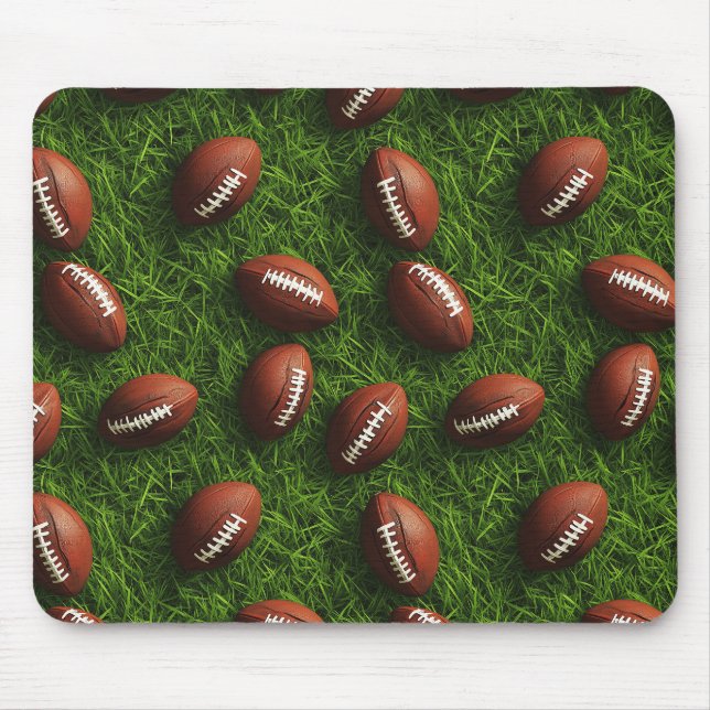 Alfombrilla De Ratón Patrón deportivo sin foco de fútbol americano (Frente)