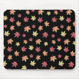 Alfombrilla De Ratón Patrón elegante de hojas de otoño rojas marrones