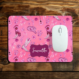 Alfombrilla De Ratón Patrón estético de niña coqueta rosa lindo de camp