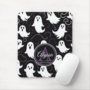 Alfombrilla De Ratón Patrón fantasma de monograma