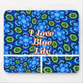Alfombrilla De Ratón Patrón floral azul abstracto