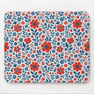 Alfombrilla De Ratón Patrón floral con tema de EE. UU./americano