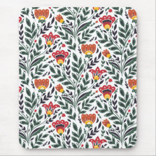 Alfombrilla De Ratón Patrón floral de arte folclórico