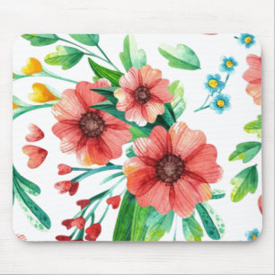 Alfombrilla De Ratón Patrón floral de flores rosadas pintadas a mano-23