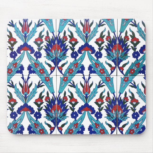 Alfombrilla De Ratón Patrón floral de Iznik turco (Frente)