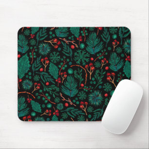 Alfombrilla De Ratón Patrón floral de Navidades de acuarela Mousepad