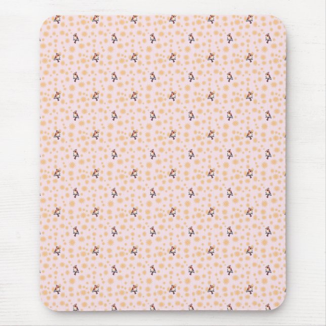 Alfombrilla De Ratón Patrón floral de pájaros (Frente)