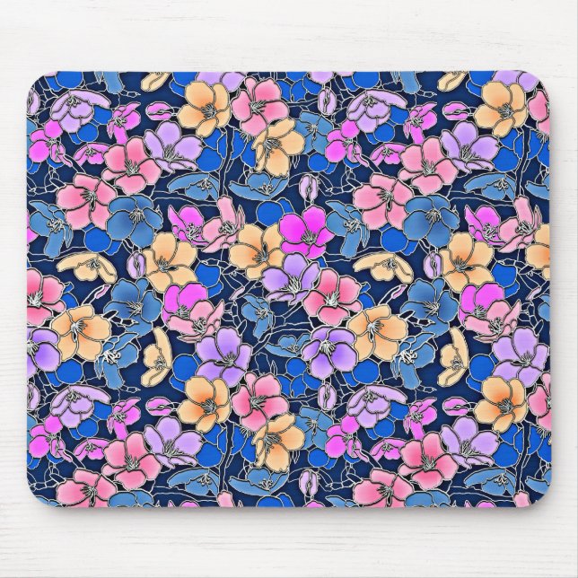 Alfombrilla De Ratón Patrón floral estilístico 46 (Frente)