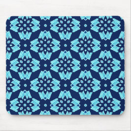 Alfombrilla De Ratón Patrón floral geométrico azul elegante