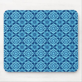 Alfombrilla De Ratón Patrón floral geométrico azul elegante