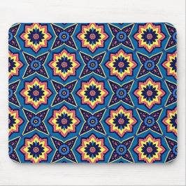 Alfombrilla De Ratón Patrón floral geométrico de Boho vibrante