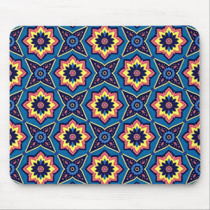 Alfombrilla De Ratón Patrón floral geométrico de Boho vibrante