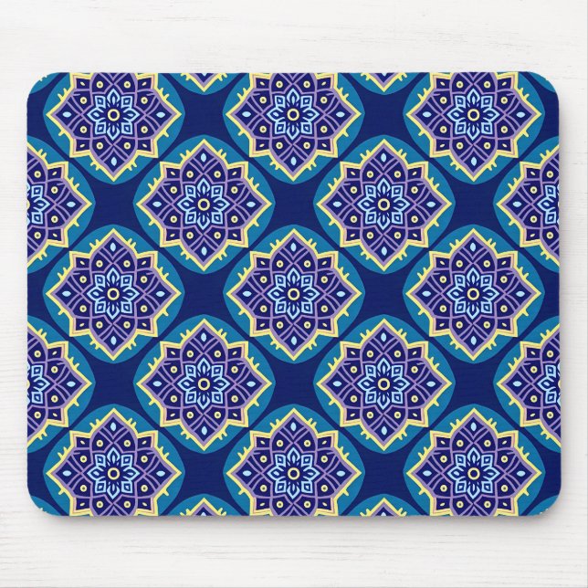 Alfombrilla De Ratón Patrón floral geométrico decorativo (Frente)