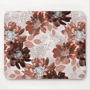 Alfombrilla De Ratón Patrón floral marrón marrón acuarela.