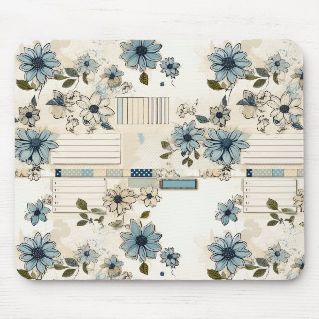 Alfombrilla De Ratón Patrón floral vintage (Frente)