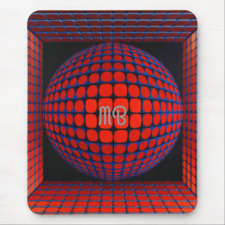 Alfombrilla De Ratón Patrón geométrico abstracto moderno negro rojo azu
