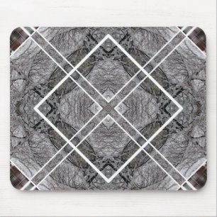 Alfombrilla De Ratón Patrón geométrico con árboles de invierno nevados