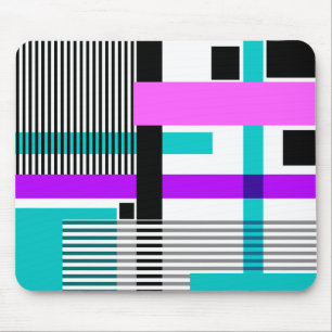 Alfombrilla De Ratón patrón geométrico en colores rayados y neones